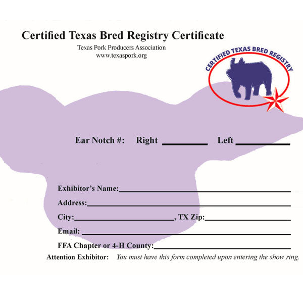 CTBR Major Show Certificate